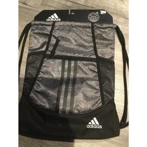 Adidas Alliance II Sackpack Backpack Jersey Gray Green Drawstring Zip New